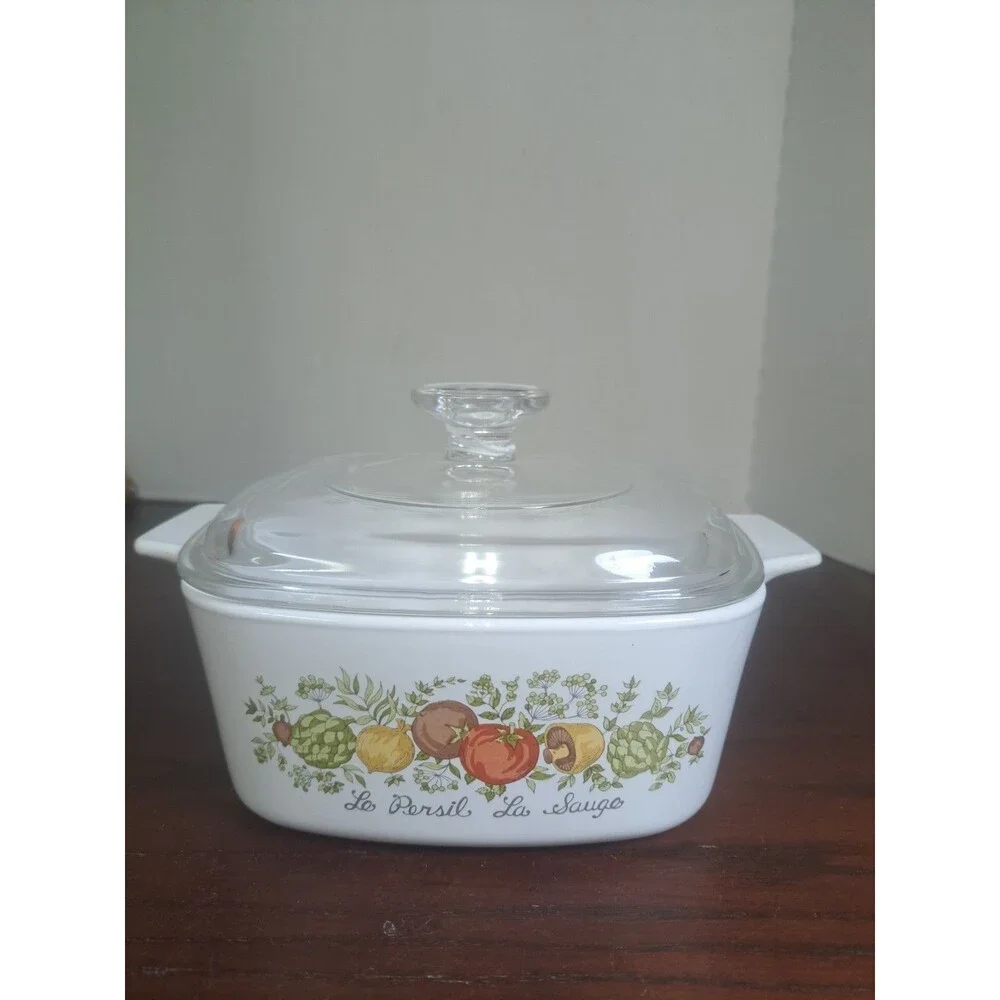 Vintage Corningware Le Persil La Sauge Spice Of Life 1.5 Quart Casserole Dish